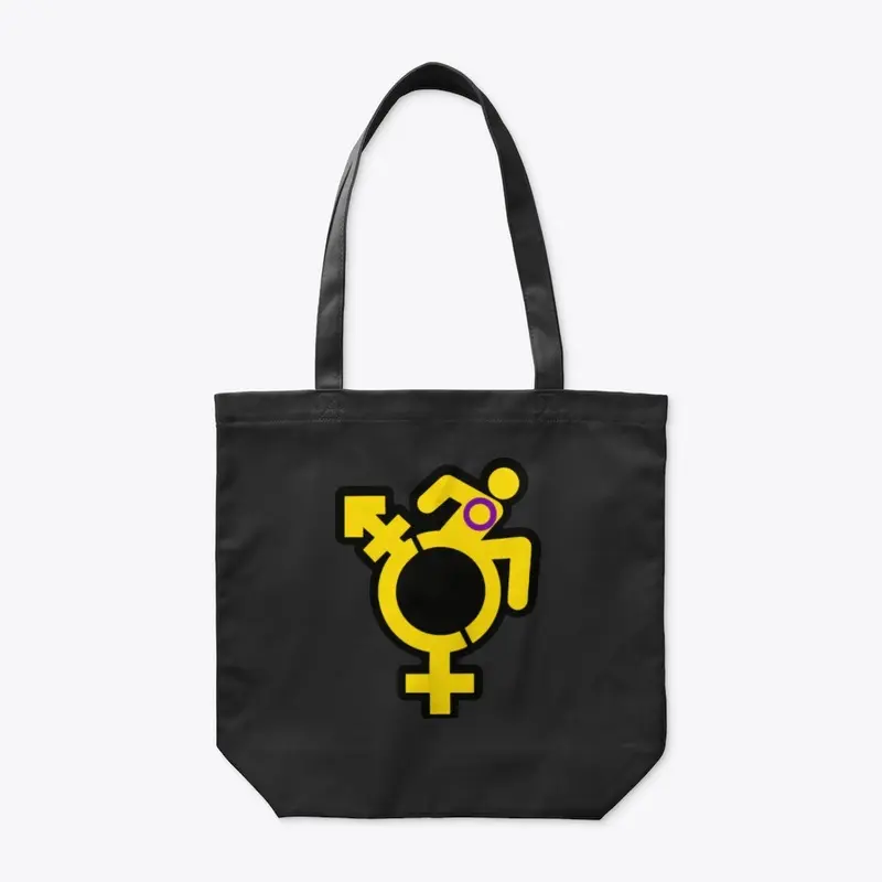 Queercrip Symbol w/ Intersex Flag