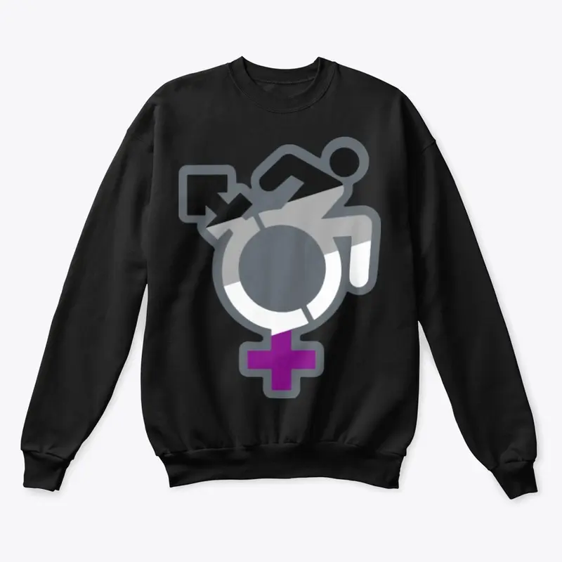 Queercrip Symbol w/ Asexual (Ace) Flag