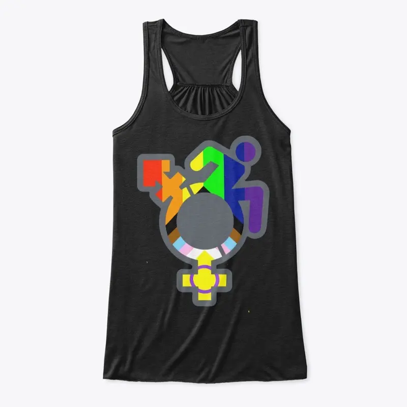 Queercrip Symbol w/ Progress Pride grey