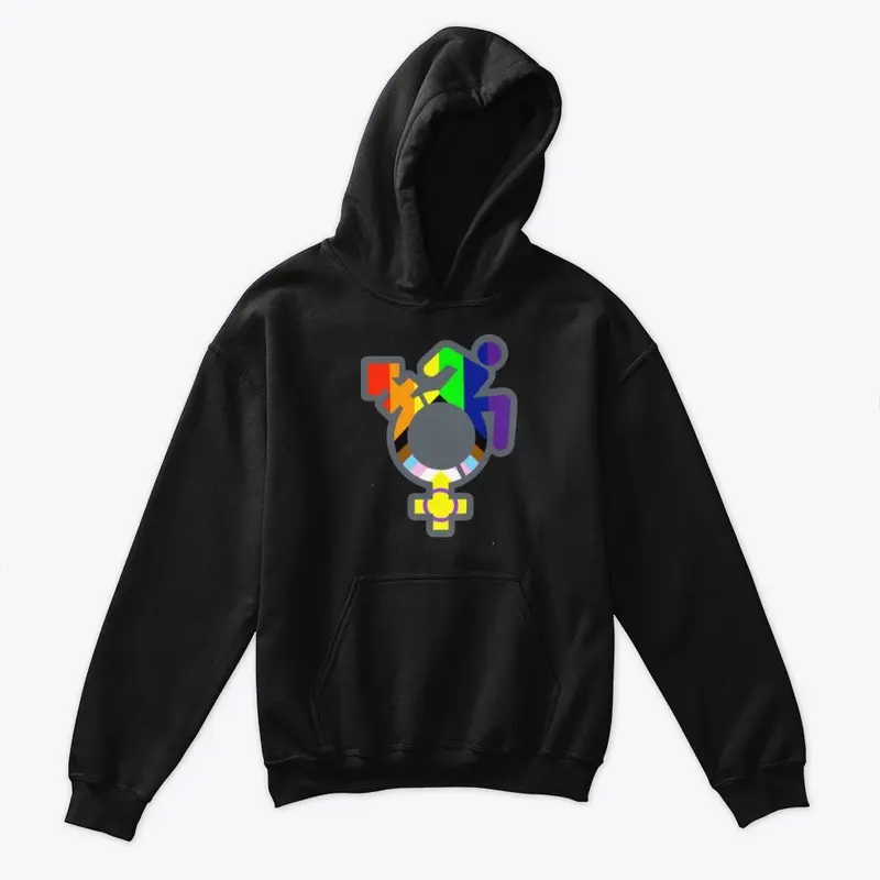 Queercrip Symbol w/ Progress Pride grey