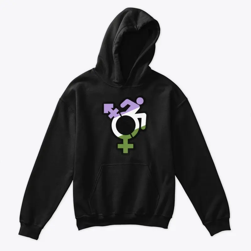 Queercrip Symbol w/ Genderqueer Flag