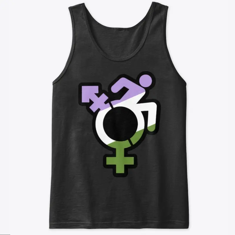 Queercrip Symbol w/ Genderqueer Flag