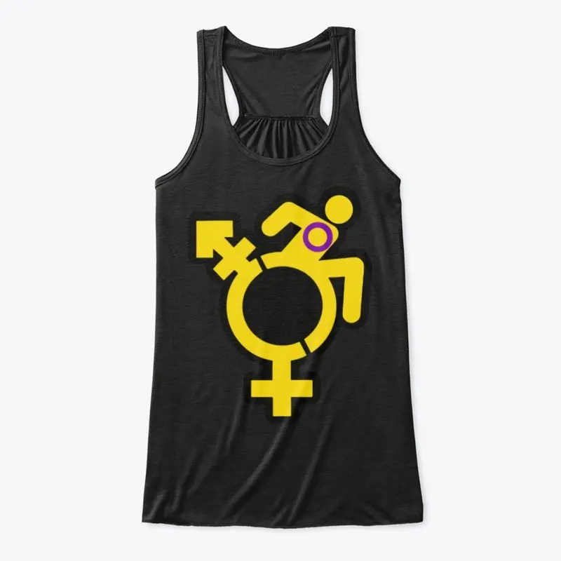 Queercrip Symbol w/ Intersex Flag