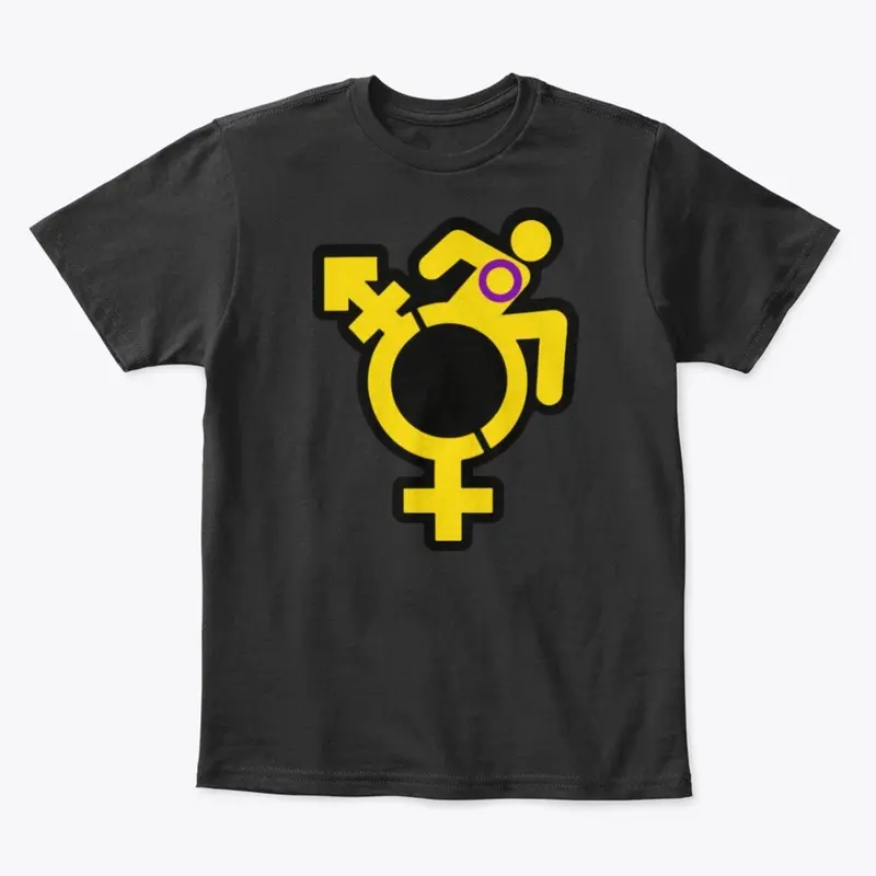 Queercrip Symbol w/ Intersex Flag