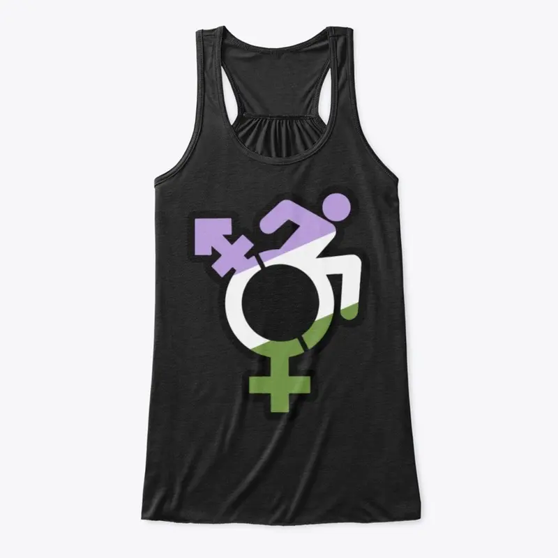 Queercrip Symbol w/ Genderqueer Flag