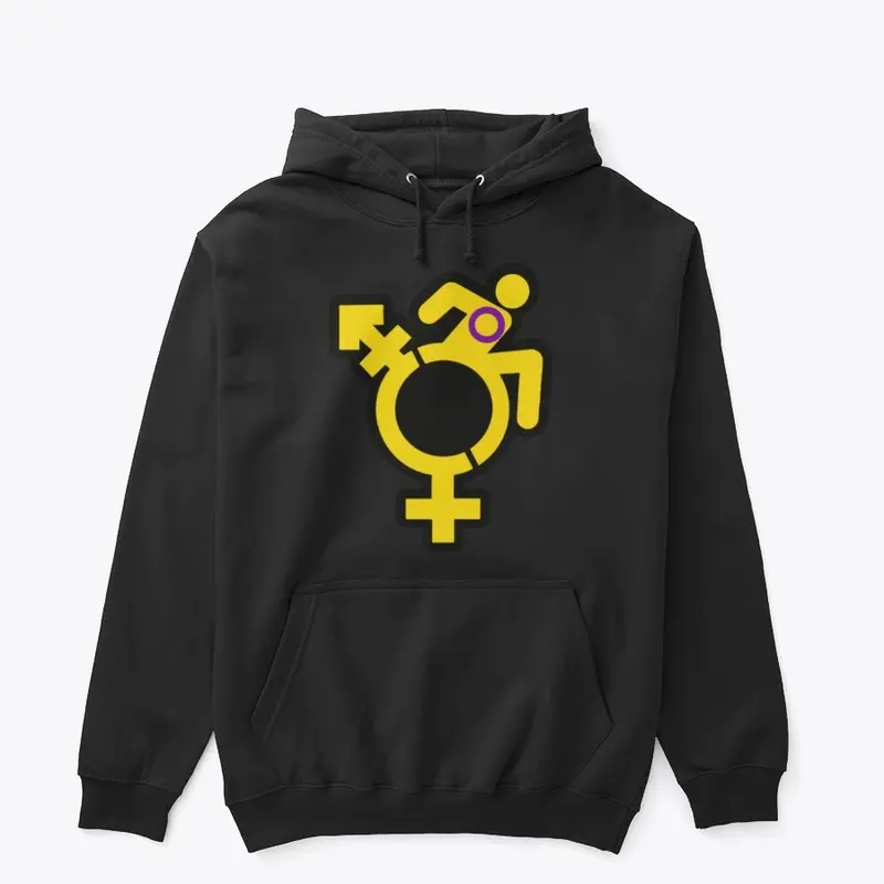 Queercrip Symbol w/ Intersex Flag