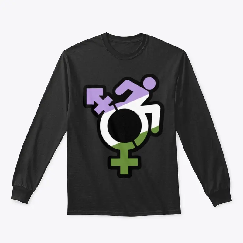 Queercrip Symbol w/ Genderqueer Flag