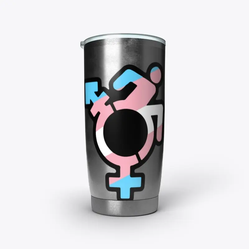 Queercrip Symbol w/ Trans Flag