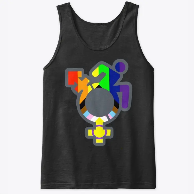 Queercrip Symbol w/ Progress Pride grey