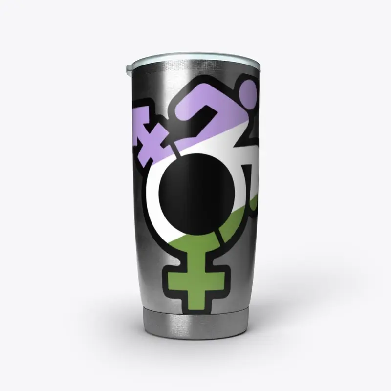 Queercrip Symbol w/ Genderqueer Flag