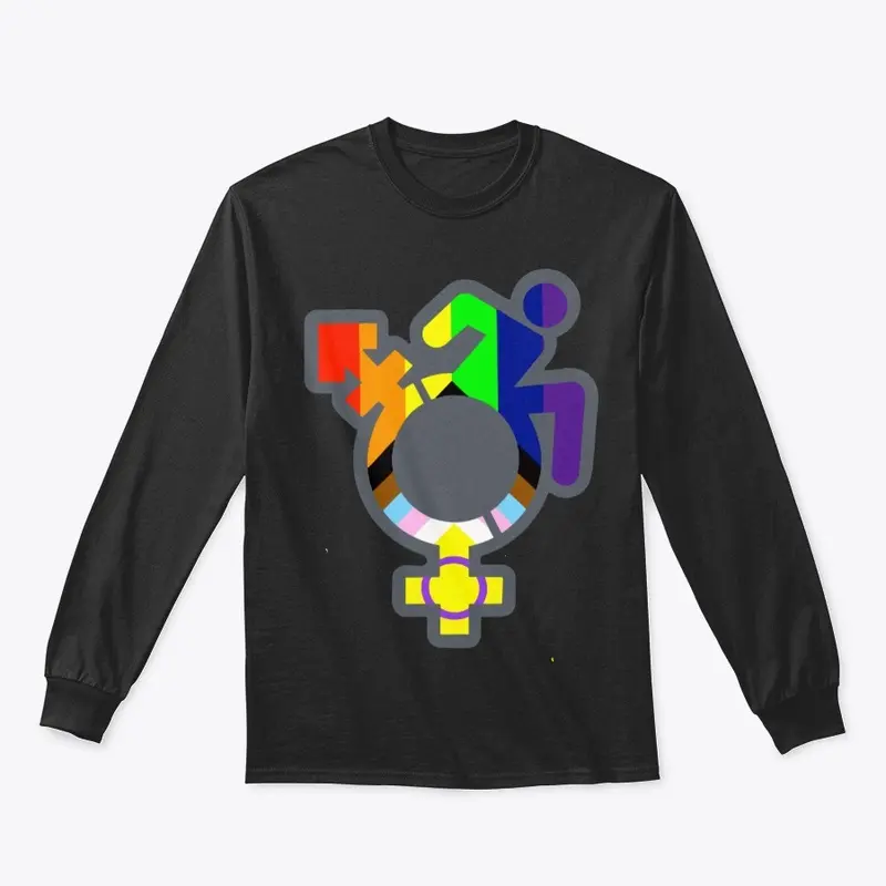 Queercrip Symbol w/ Progress Pride grey