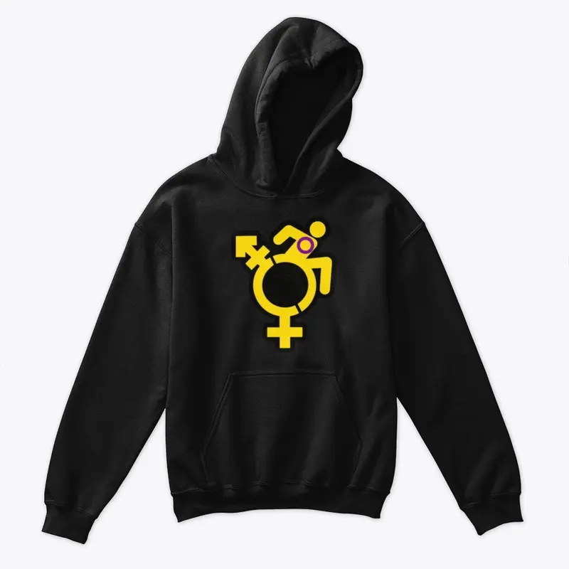 Queercrip Symbol w/ Intersex Flag