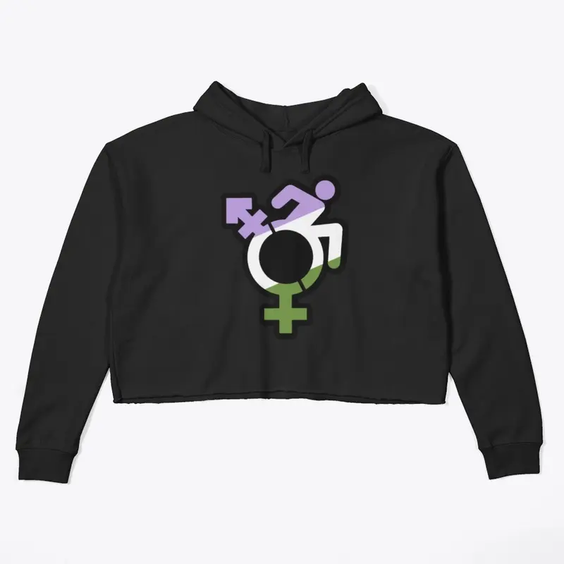 Queercrip Symbol w/ Genderqueer Flag