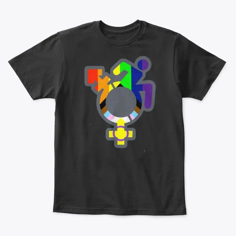 Queercrip Symbol w/ Progress Pride grey