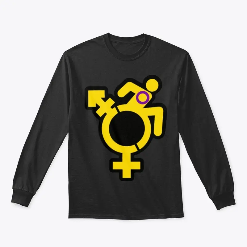 Queercrip Symbol w/ Intersex Flag