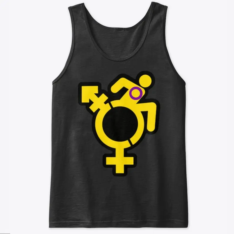 Queercrip Symbol w/ Intersex Flag