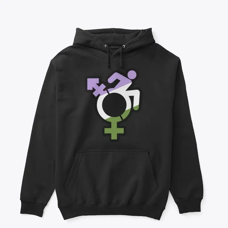 Queercrip Symbol w/ Genderqueer Flag