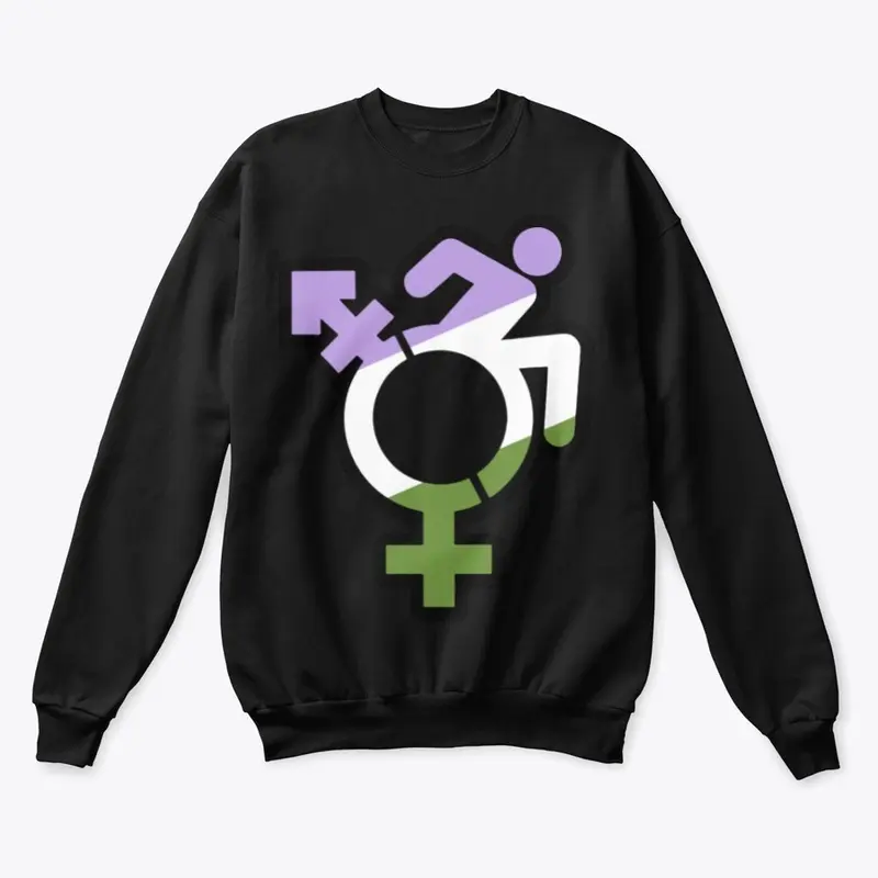 Queercrip Symbol w/ Genderqueer Flag